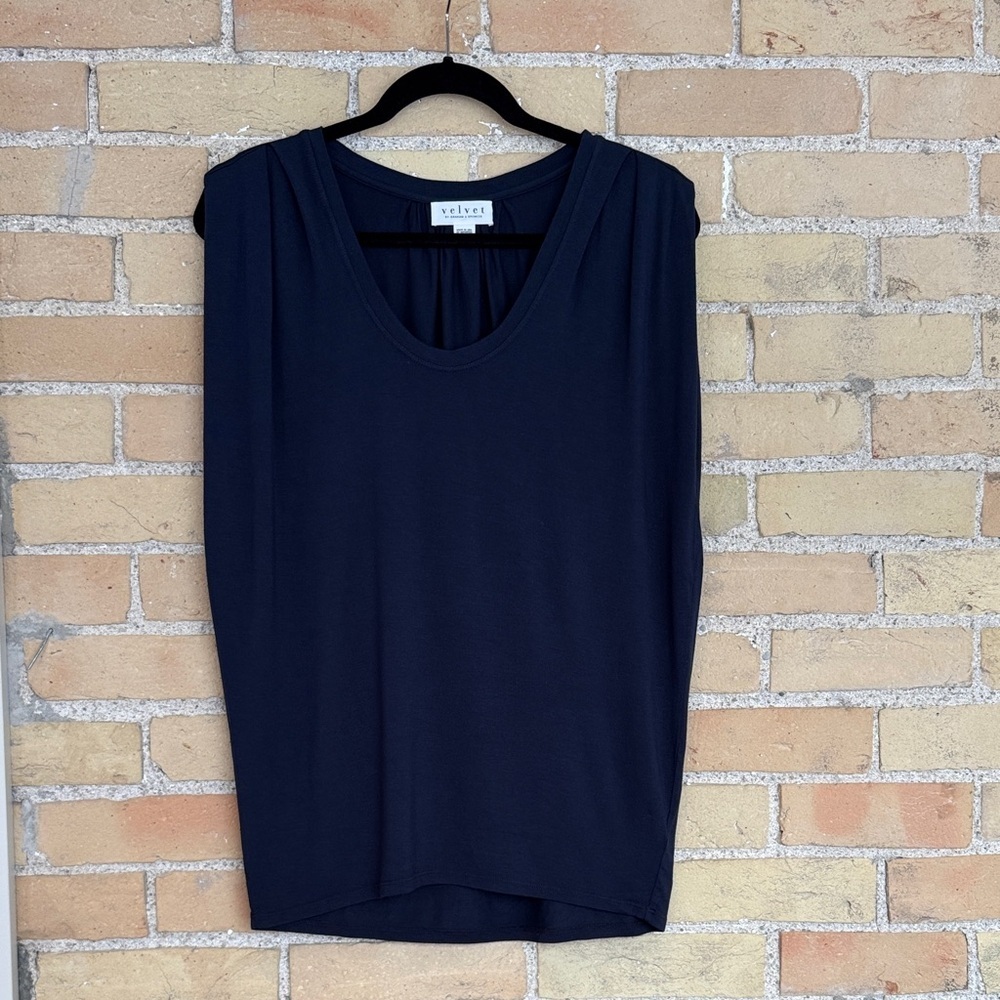 Velvet by Graham and Spencer Navy Blue Sleeveless Top